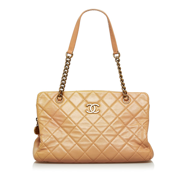 Brown Chanel CC Crown Shoulder Bag