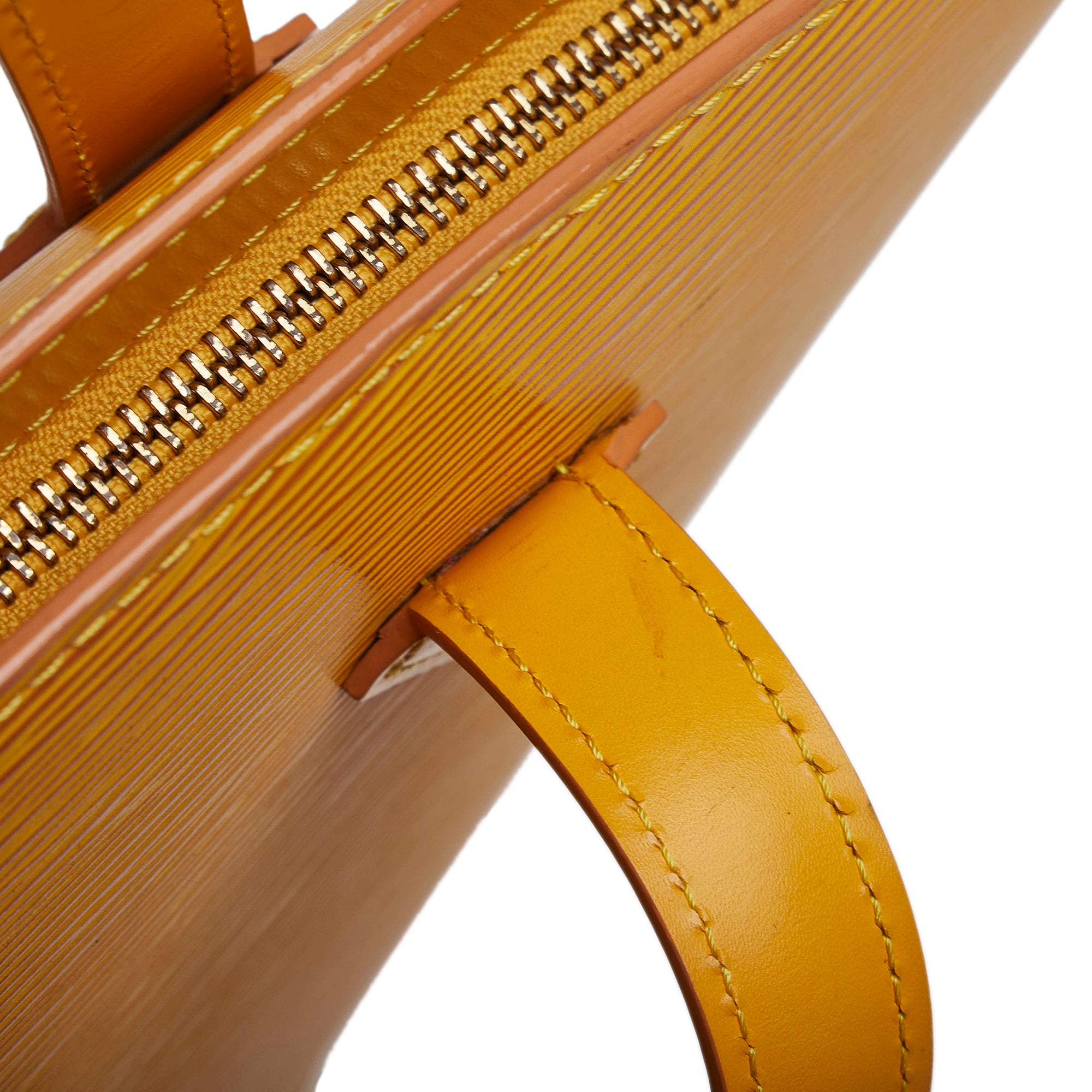 Louis Vuitton 100% Leather Solid Colored Yellow Vintage Epi Saint