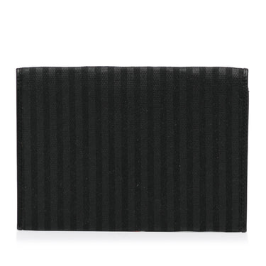 Black Fendi Striped Canvas Clutch - Designer Revival