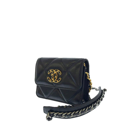 Black Chanel 19 Flap Wallet on Chain Crossbody Bag