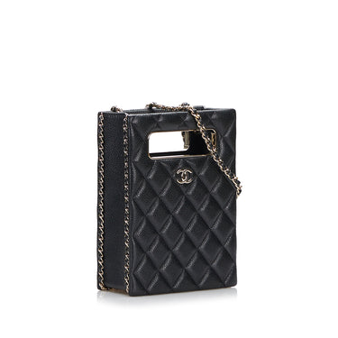 Black Chanel Quilted Evening Bag - Designer Revival