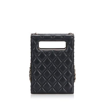 Black Chanel Quilted Evening Bag - Designer Revival