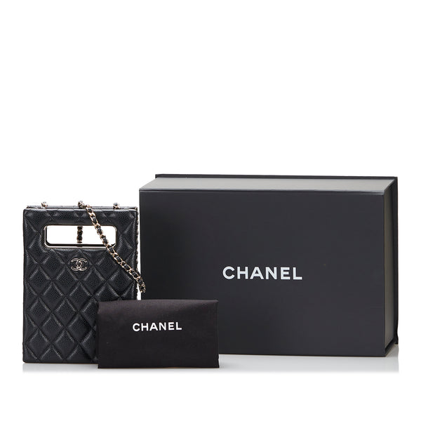 Black Chanel Quilted Evening Bag, Borsa Chanel Timeless in pelle  trapuntata a zigzag nera