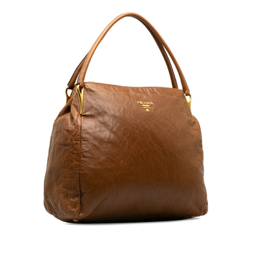 Brown Prada Nappa Antique Hobo Tote Bag - Designer Revival