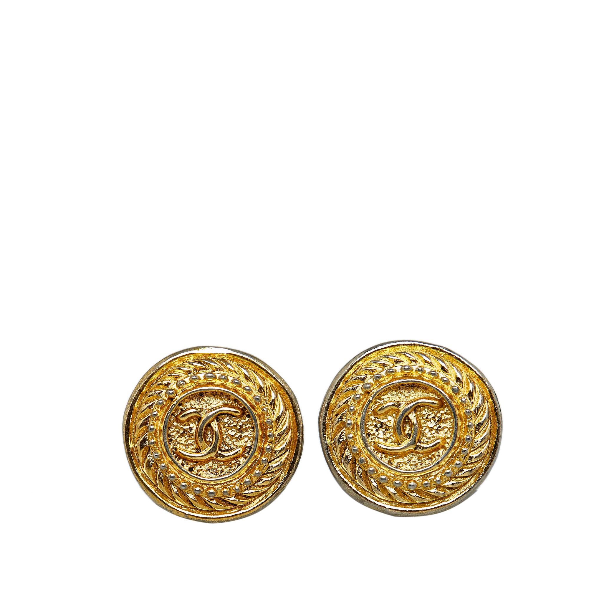 Gold Chanel CC Clip-on Earrings – Designer Revival