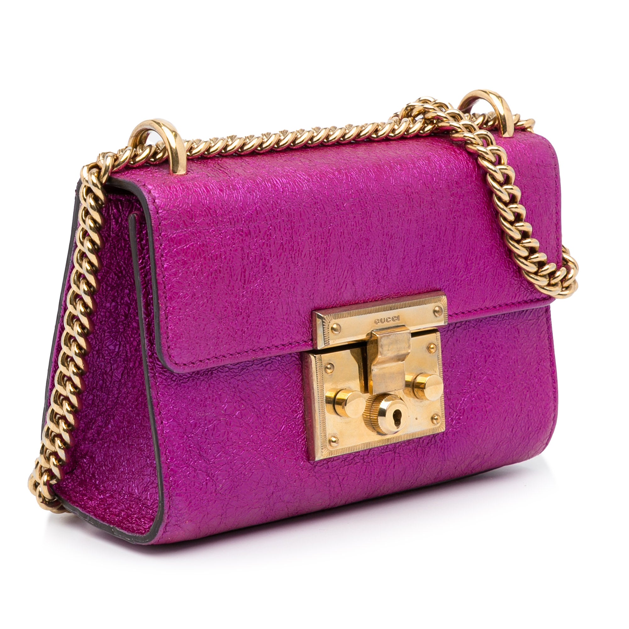 Purple Gucci Small Metallic Padlock Crossbody – Designer Revival