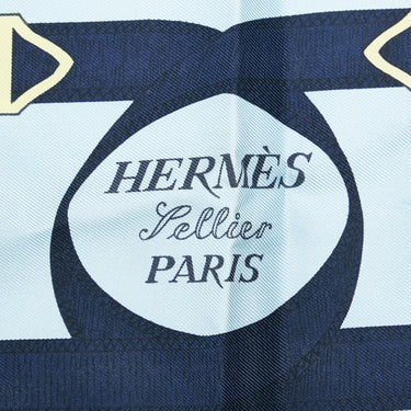 Blue Hermes Eperon d'Or Silk Scarf Scarves - Designer Revival