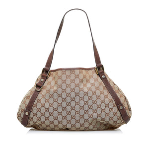 Beige Gucci GG Canvas Abbey D-Ring Shoulder Bag