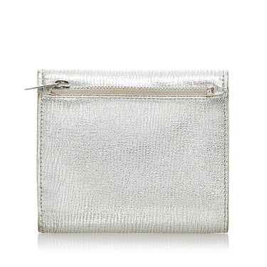Silver Dior Diorama Leather Small Wallet