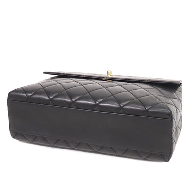 Black Chanel Lambskin Kelly Top Handle Handbag - Designer Revival
