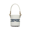 White Dior Small Vibe Drawstring Bucket - Designer Revival