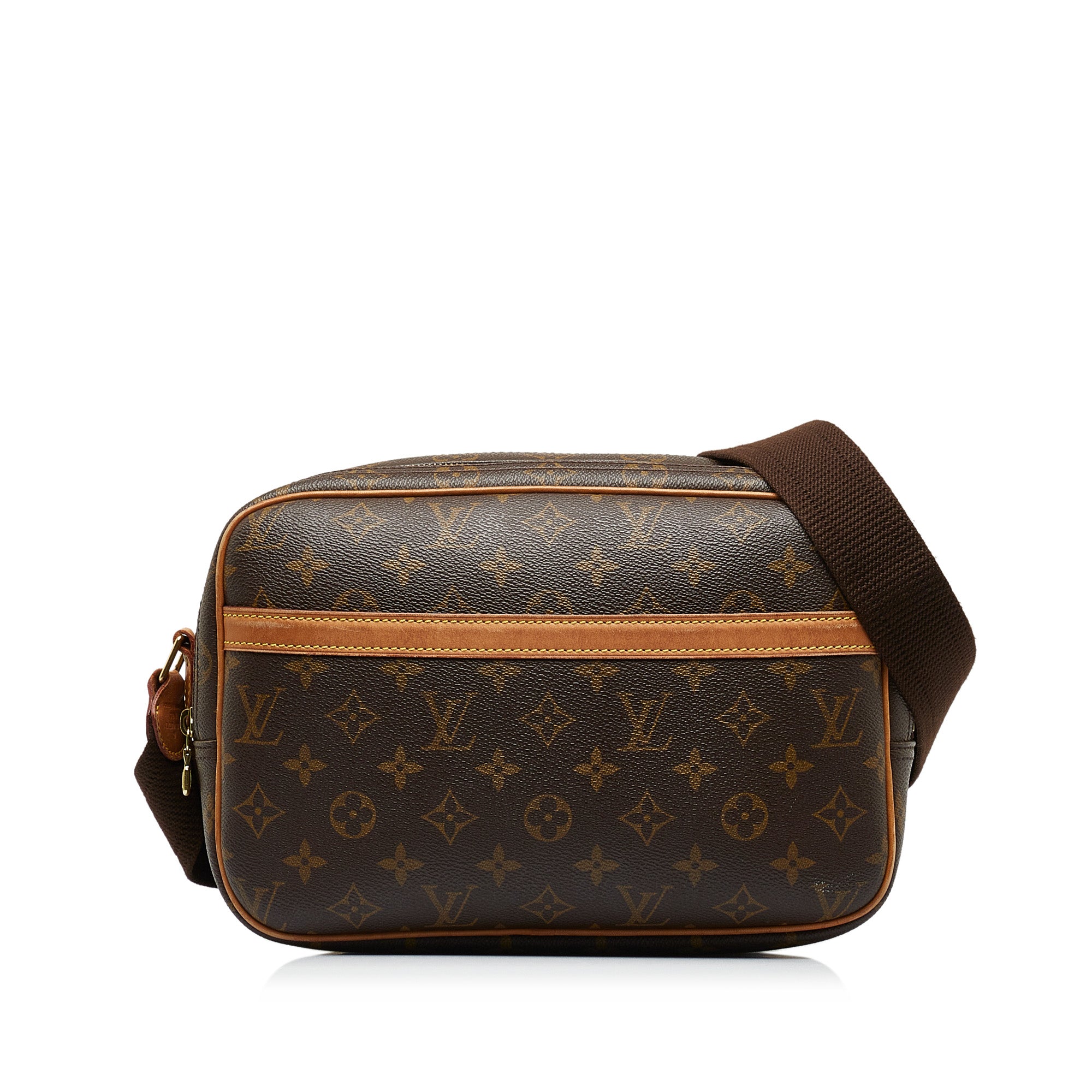 Louis Vuitton Reporter Pm Brown Canvas Shoulder Bag (Pre-Owned