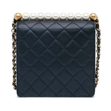 Blue Chanel Mini Chic Pearls Crossbody - Designer Revival
