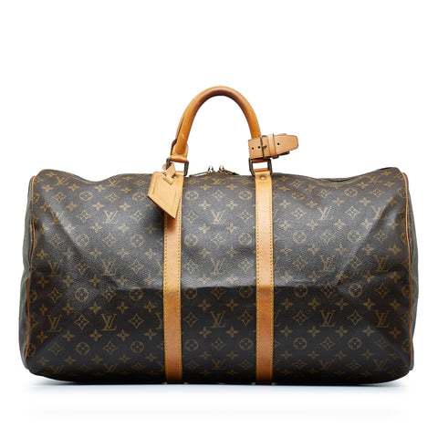 Shop for Louis Vuitton Monogram Canvas Leather Keepall 55 cm Duffle Bag  Luggage - Shipped from USA
