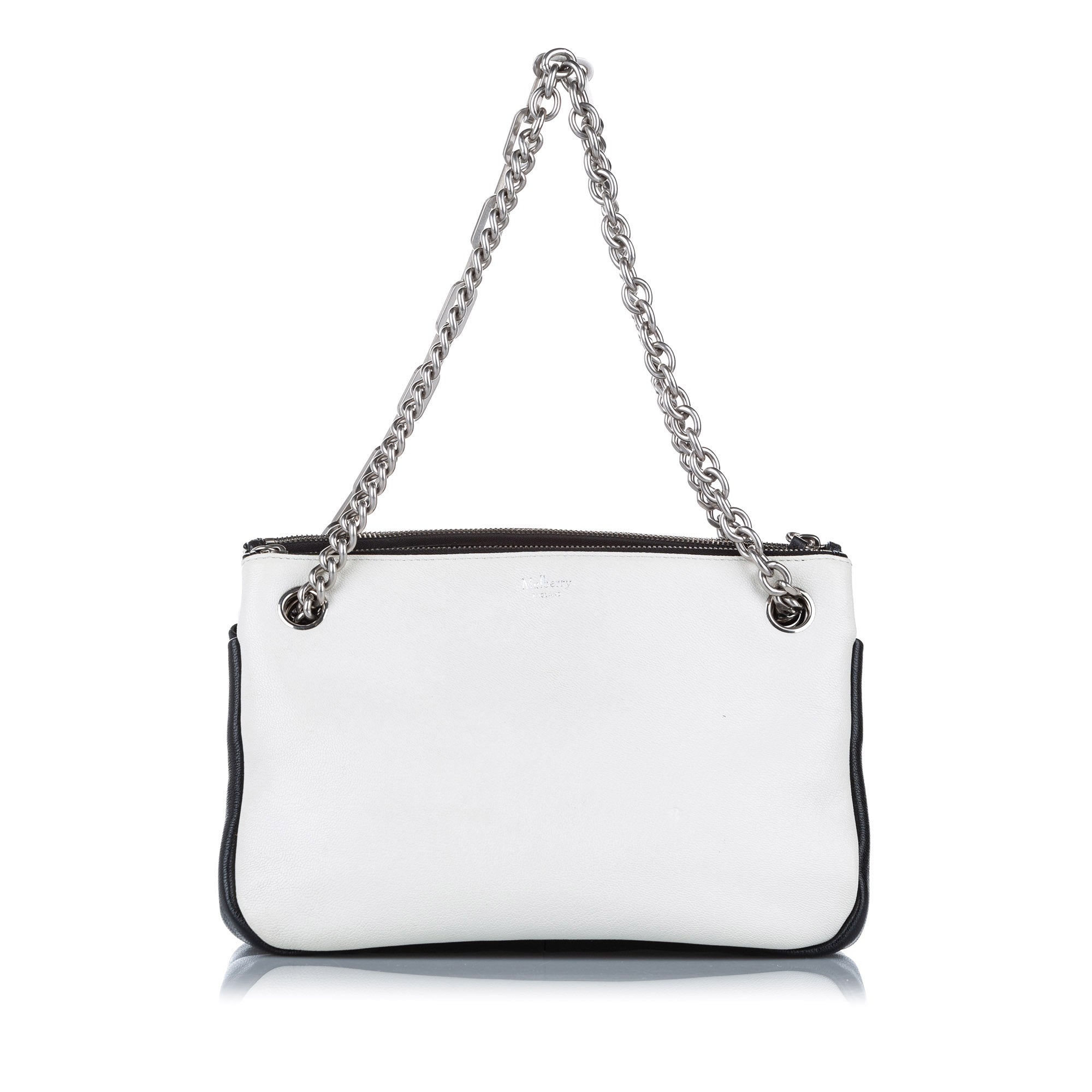 White Mulberry Leather Shoulder Bag - Designer Revival