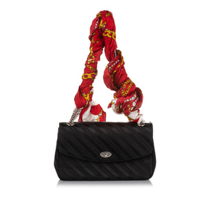 Black Balenciaga Allover Logo Blanket Reporter Leather Shoulder Bag