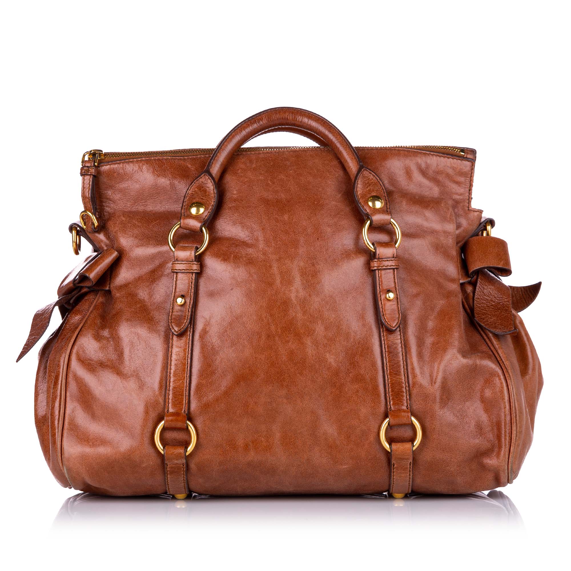 MIU MIU Vitello Lux Medium Bow Bag 111498