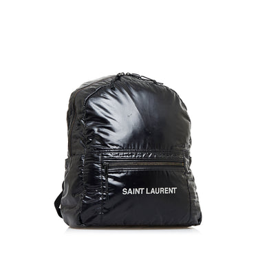 Black Saint Laurent Logo Nuxx Nylon Backpack - Designer Revival