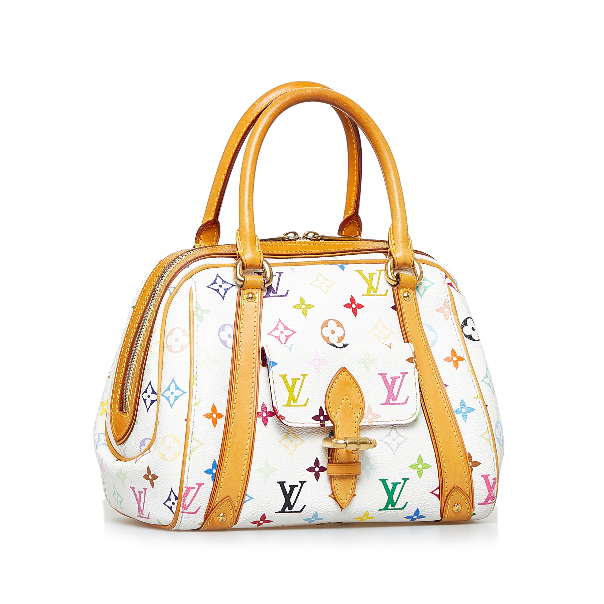 White Louis Vuitton Monogram Multicolore Priscilla Handbag