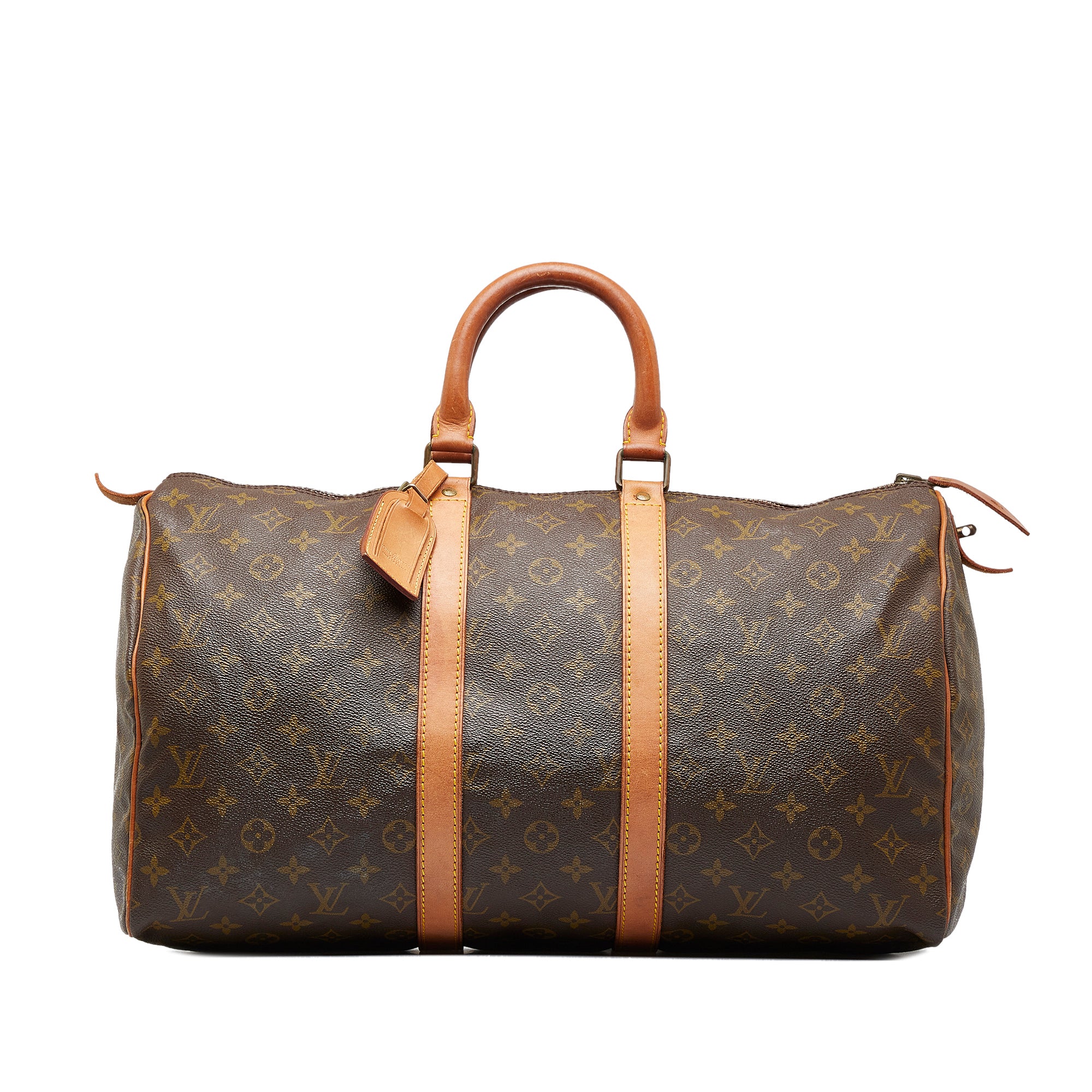 Louis Vuitton Monogram Keepall Duffle Bag 45 Brown