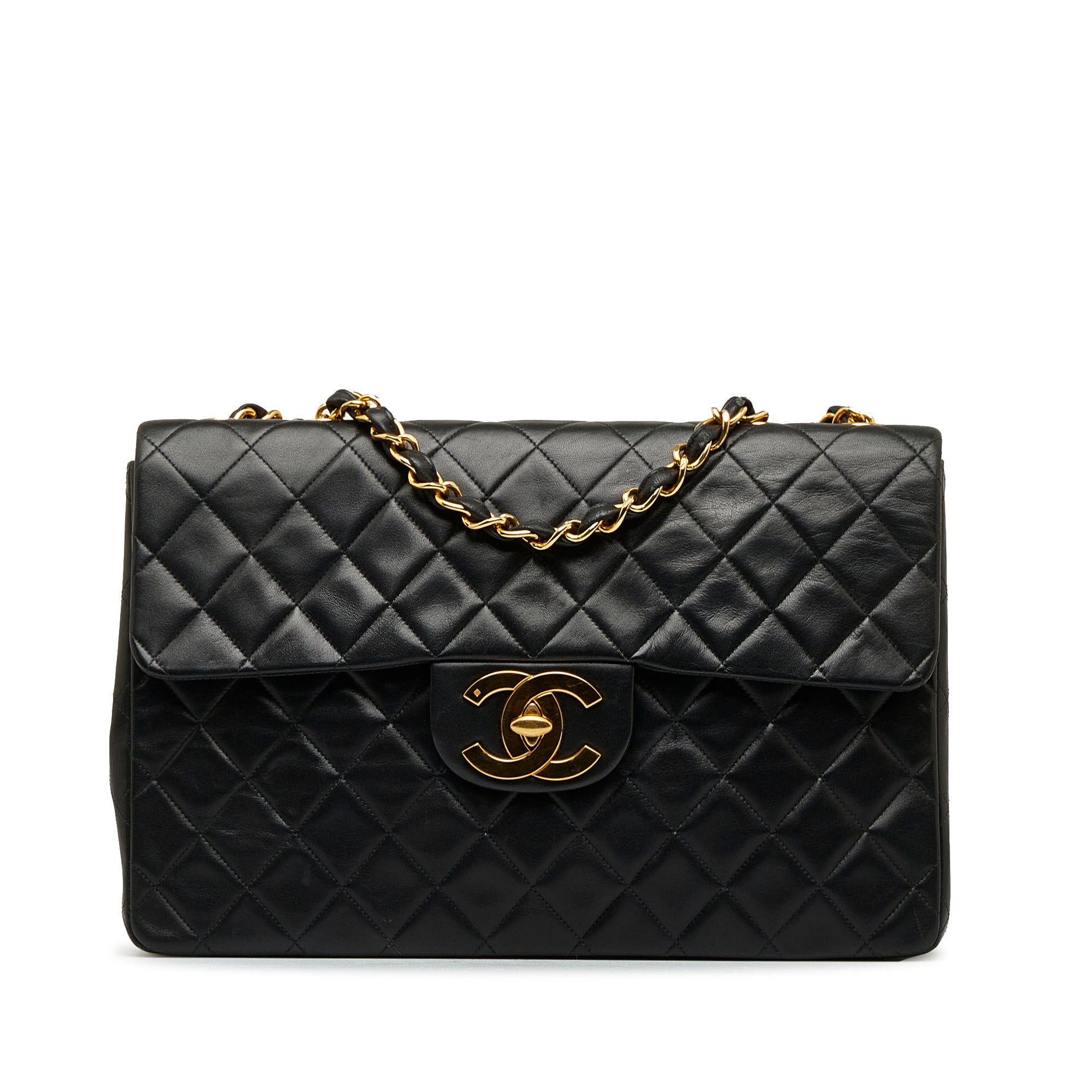 Black Chanel Maxi XL Classic Lambskin Single Flap Shoulder Bag – Designer  Revival