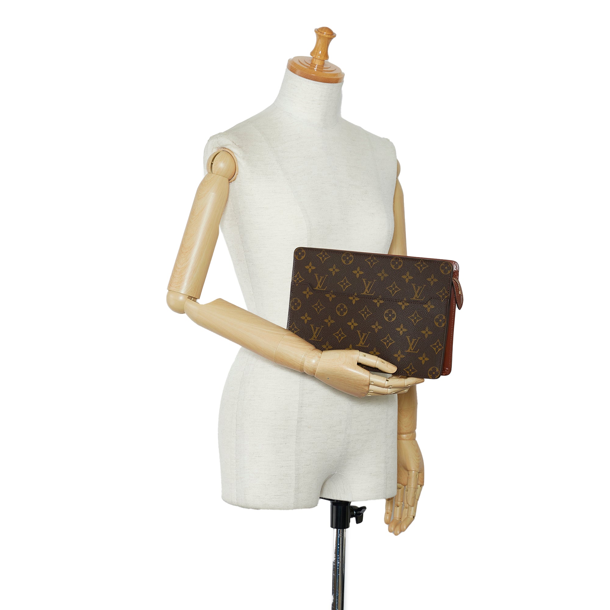Brown Louis Vuitton Monogram Pochette Homme Clutch Bag | Designer