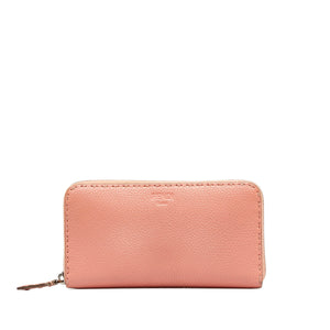 Pink Fendi Selleria Zip Around Leather Wallet