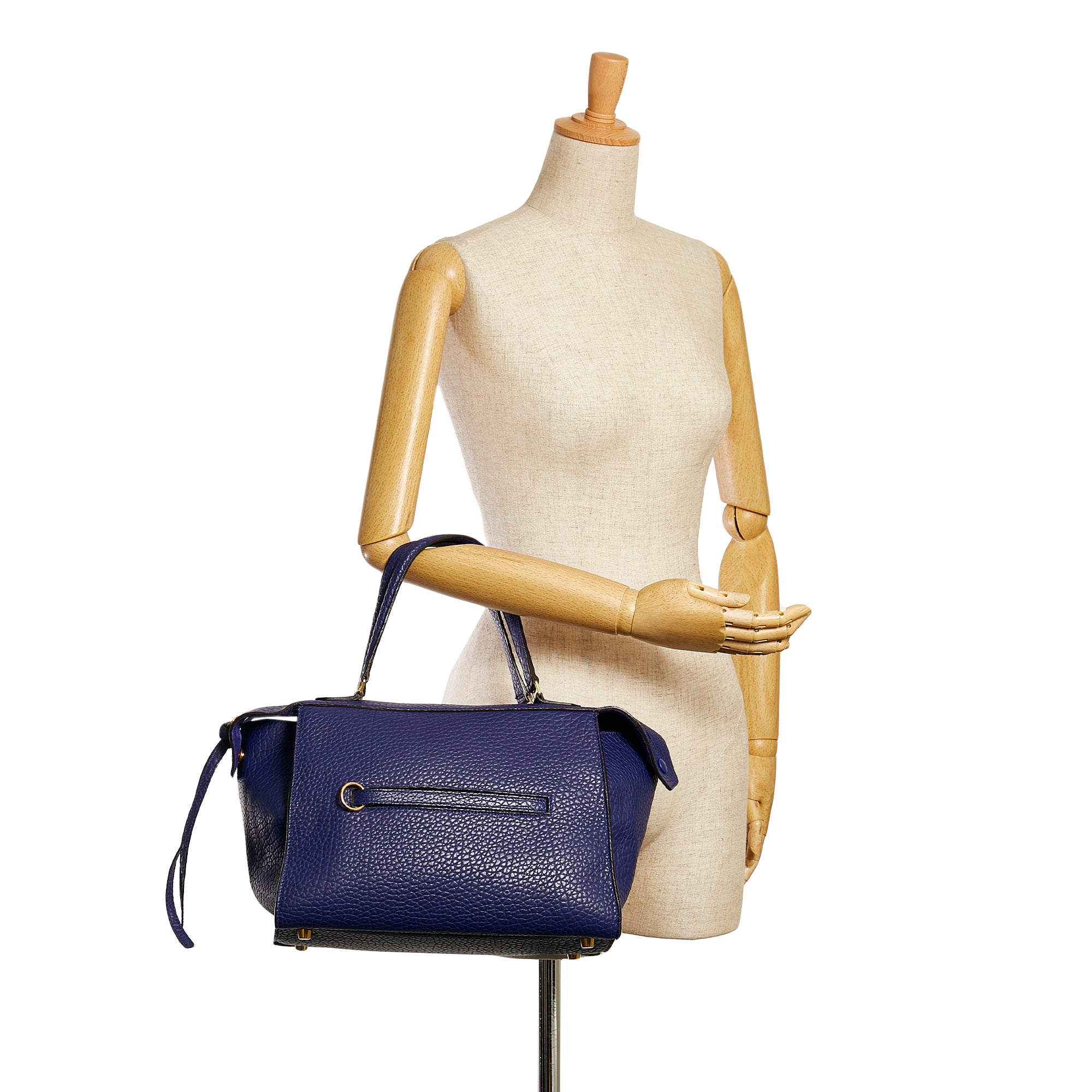 Blue Celine Small Ring Leather Handbag – Designer Revival