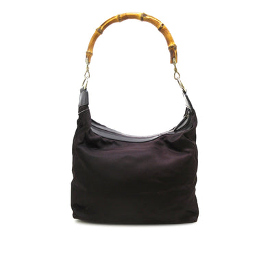 Purple Gucci Bamboo Nylon Shoulder Bag - Designer Revival