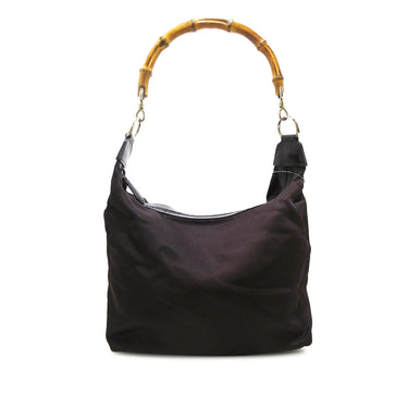 Purple Gucci Bamboo Nylon Shoulder Bag - Designer Revival