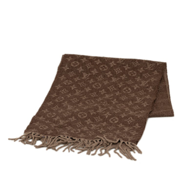 Brown Louis Vuitton Monogram Wool and Cashmere Scarf Scarves - Designer Revival
