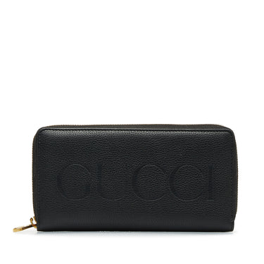 Black Gucci Leather Long Wallet - Designer Revival