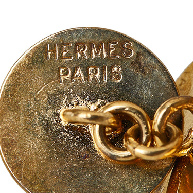 Gold Hermes Selle Bijouterie Fantaisie Cufflinks - Designer Revival