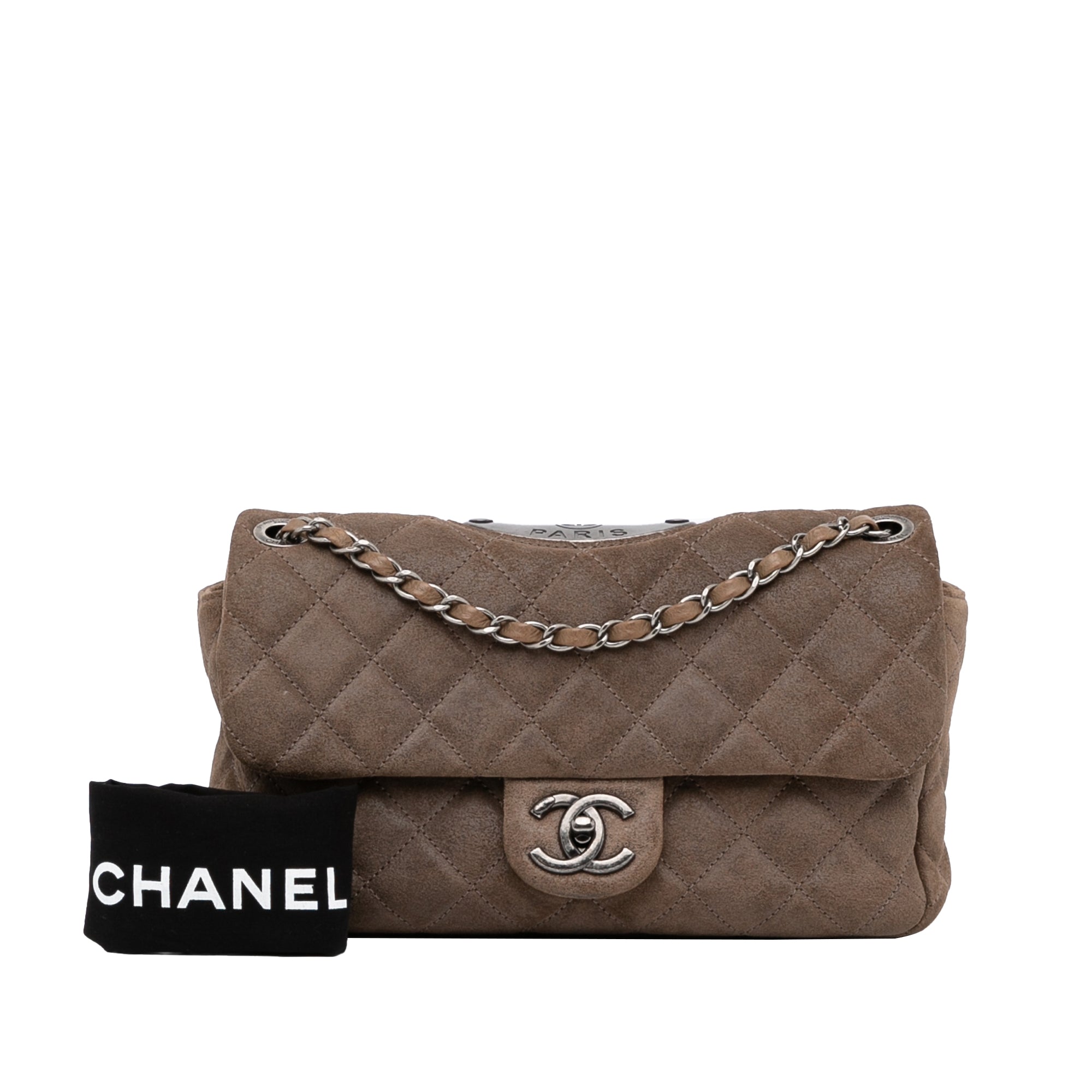 Brown Chanel Small Classic Suede Double Flap Shoulder Bag
