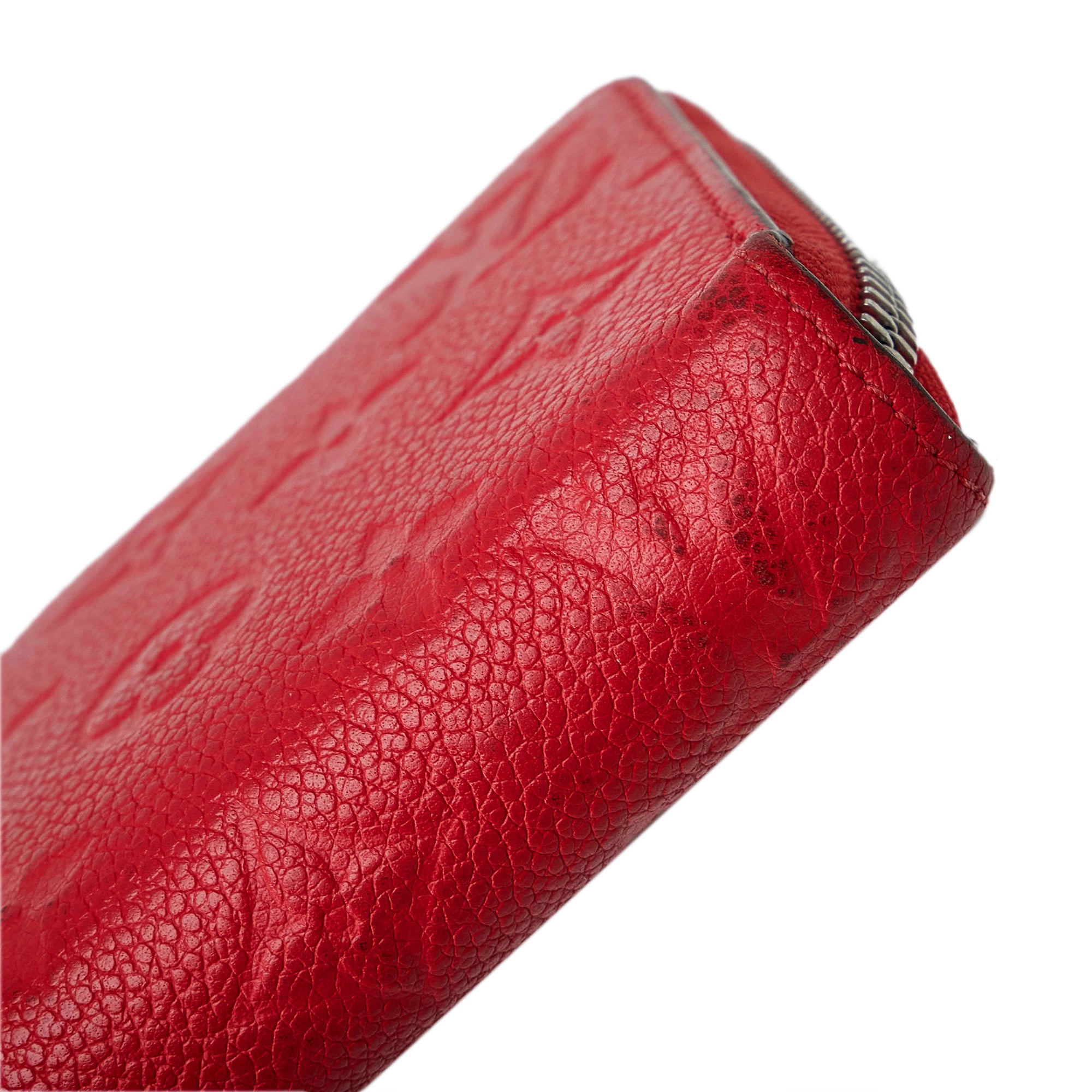 Purses, Wallets, Cases Louis Vuitton Louis Vuitton Monogram Empreinte Zippy Wallet Red M60017 LV Auth knn040