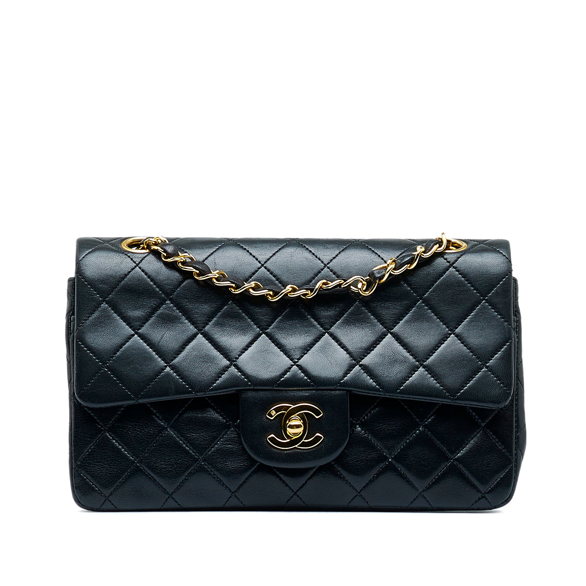 Black Chanel Small Classic Lambskin Double Flap Shoulder Bag, Туфлі chanel  з відкритим носком на високому каблуці