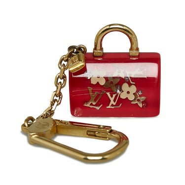 Red Louis Vuitton Resin Inclusion Speedy Pomme D'Amour Bag Charm Key Chain - Designer Revival