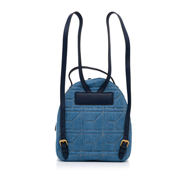 Blue Gucci Small GG Marmont Pearl Denim Backpack - Designer Revival