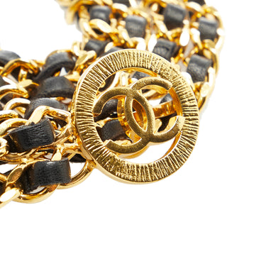 Gold Chanel CC Leather Chain-Link Belt EU 96 - Designer Revival