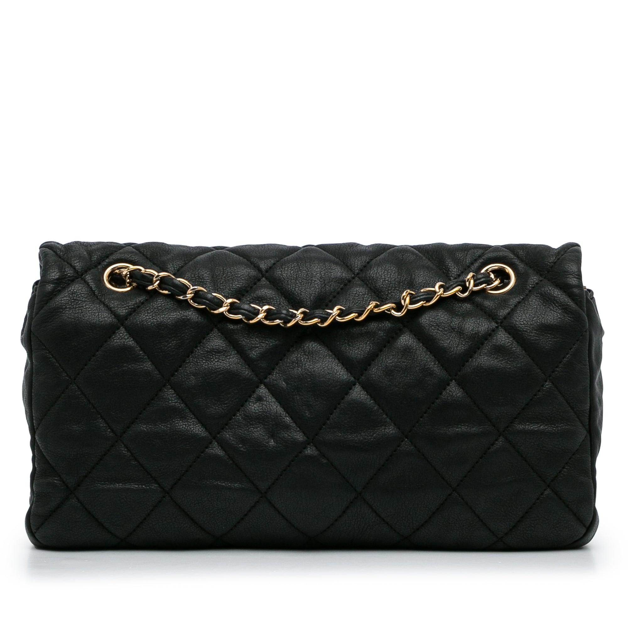 CHANEL Lambskin Quilted Chanel 19 Flap Card Holder Black