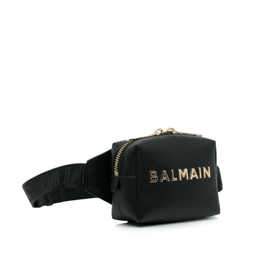 Black Balmain Leather Belt Bag - Designer Revival