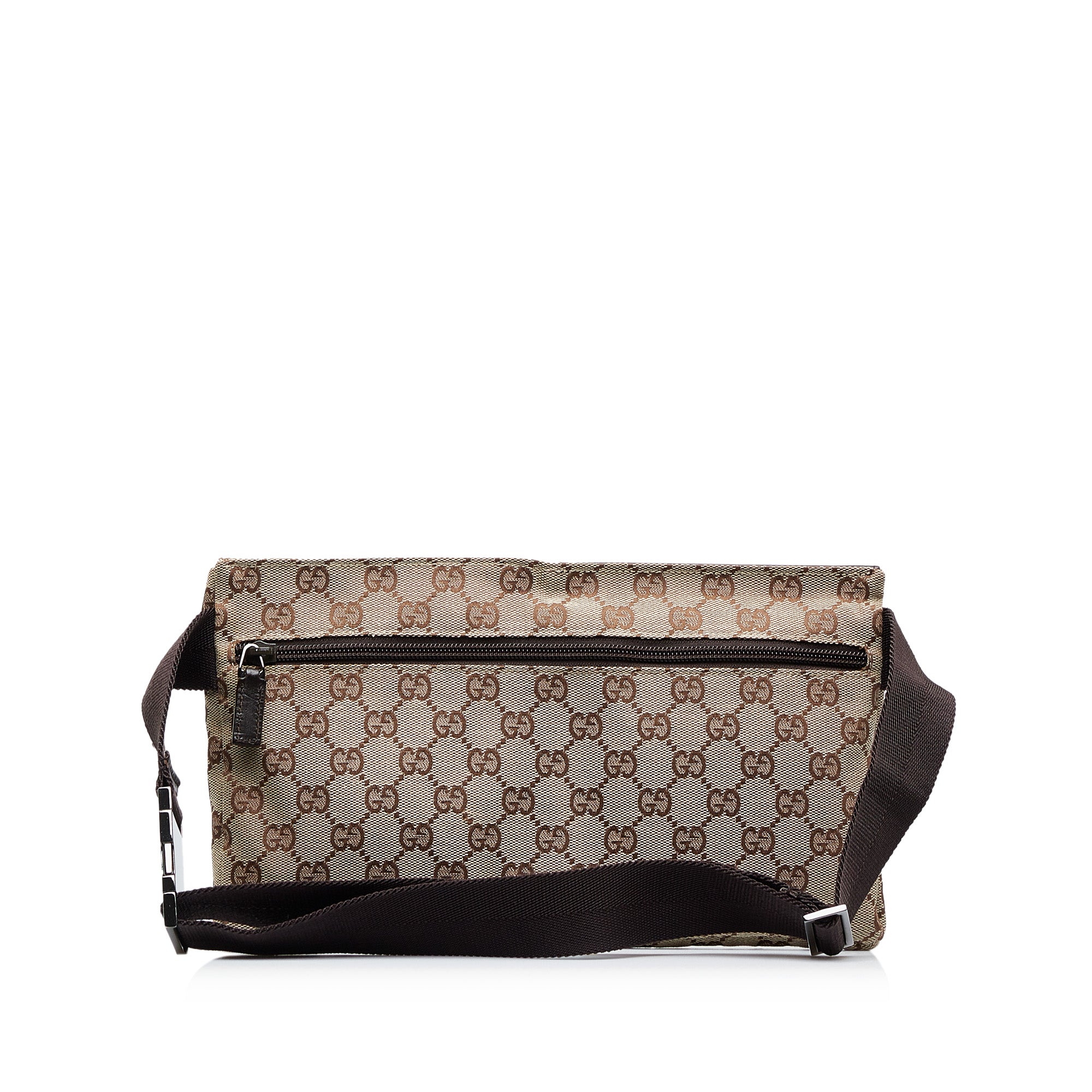 Gucci GG Canvas Double Pocket Belt Bag - Black Waist Bags, Handbags -  GUC1235511
