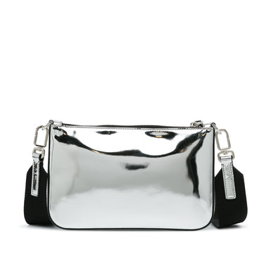 Silver Prada Re-Edition Zip Messenger Bag - Designer Revival