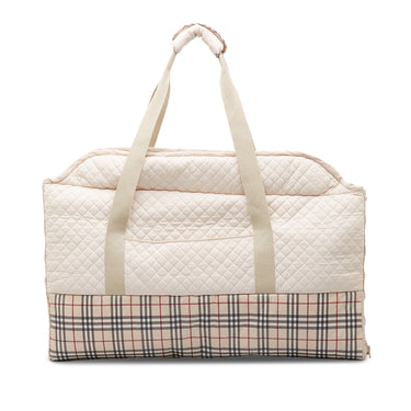 Cream Burberry House Check Baby Changing Bag - Designer Revival