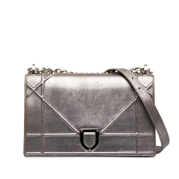 Christian Dior Lambskin Sequin Micro Diorama Flap Bag White