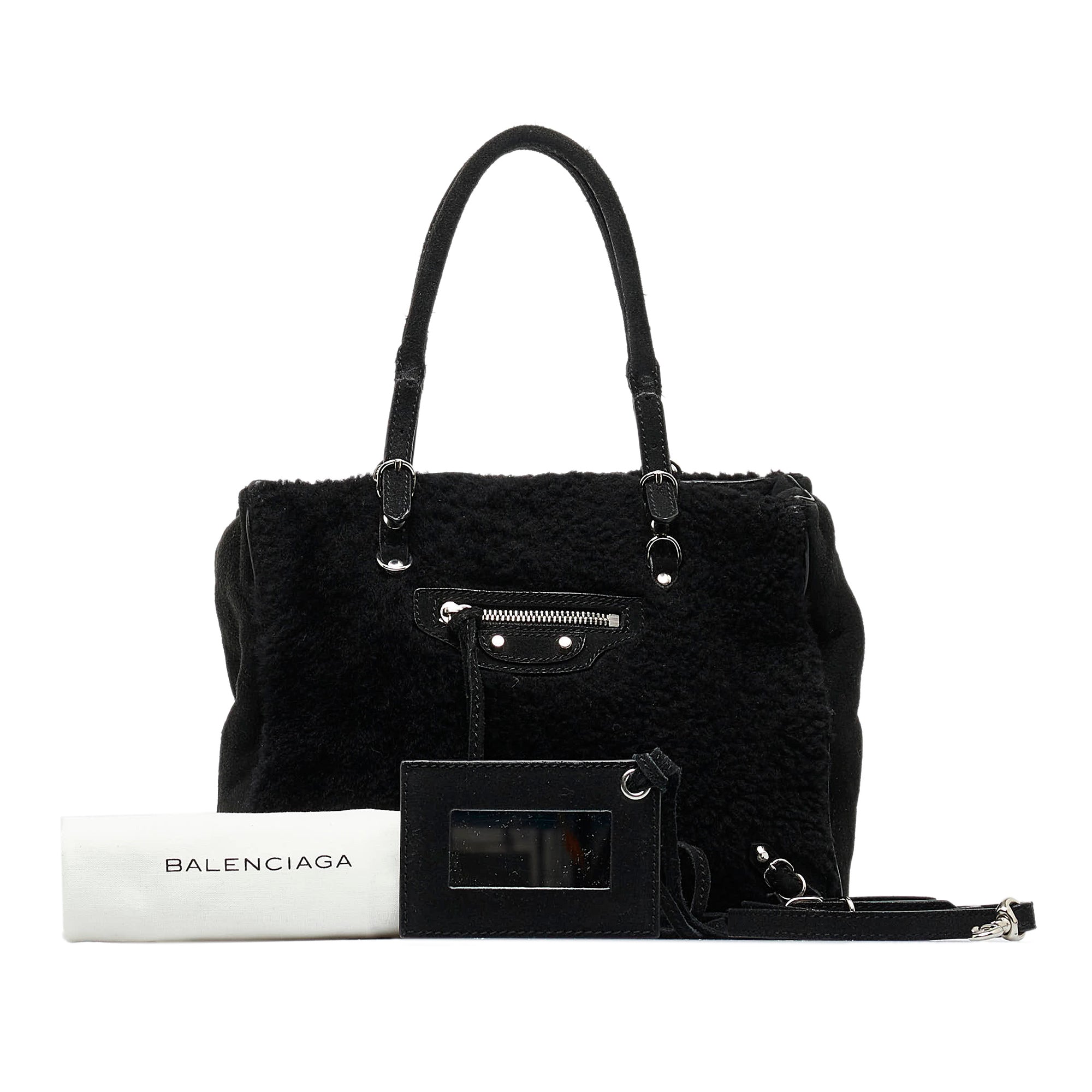 Balenciaga Papier A4 shopping bag in black suede