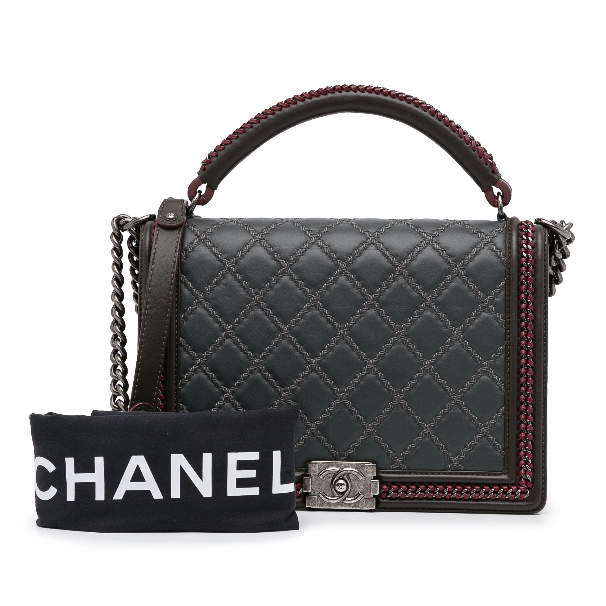 Gray Chanel Large Paris-Salzburg Boy Flap Bag Satchel – Designer