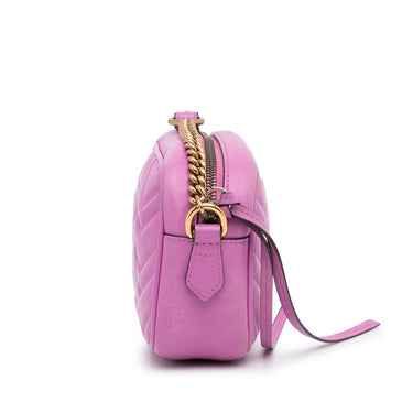 Pink Gucci Mini GG Marmont Matelasse Crossbody - Designer Revival