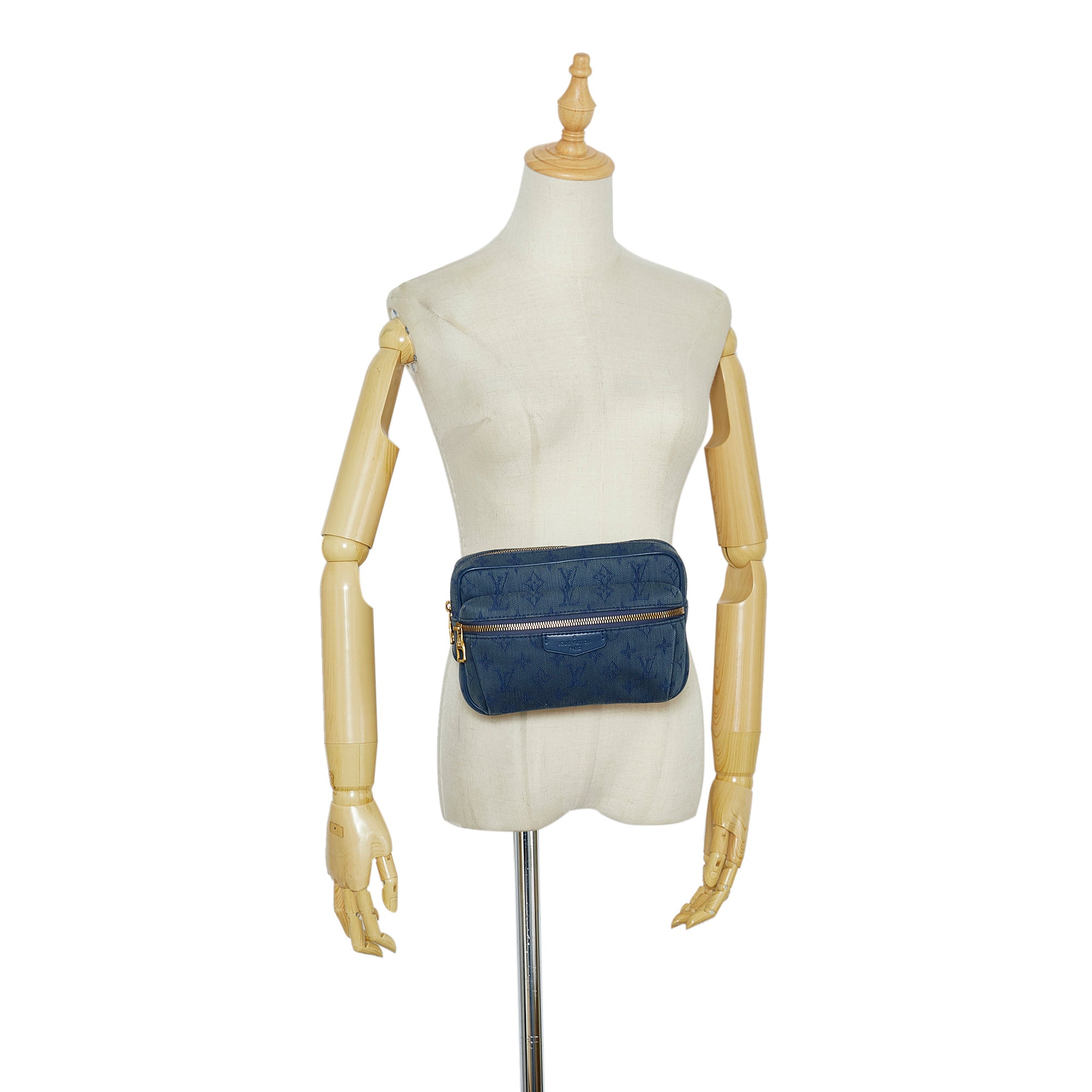 Louis Vuitton Bum Bag Waist Pouch Blue Monogram Denim M95347 SR1037 68407