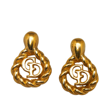 Gold Dior Rope Clip-on Earrings